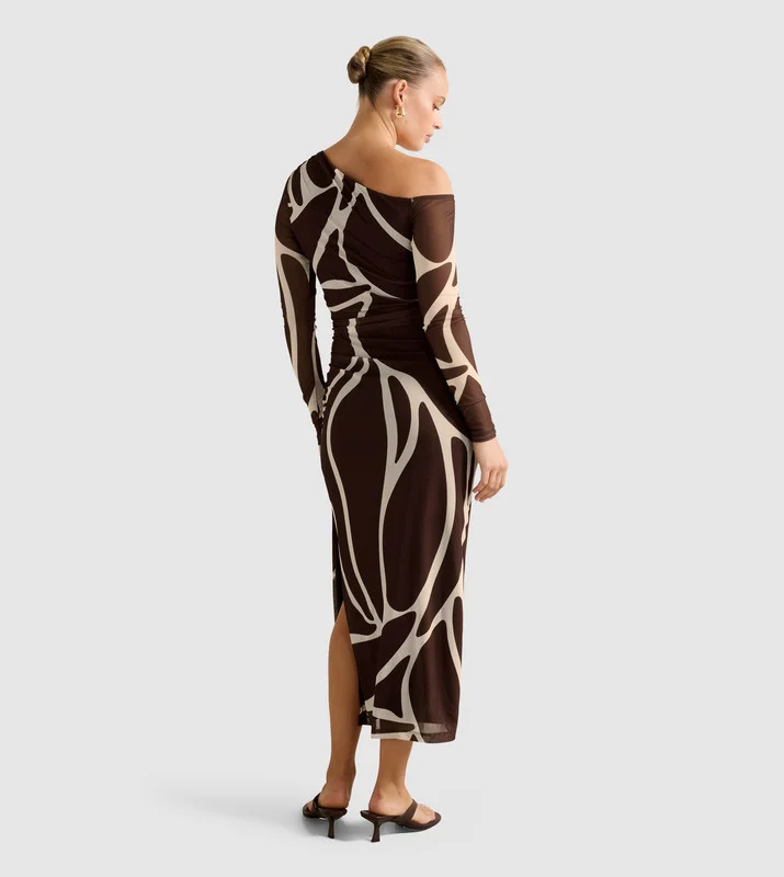 forever new GEMMA Asymmetric Neck Midi Dress